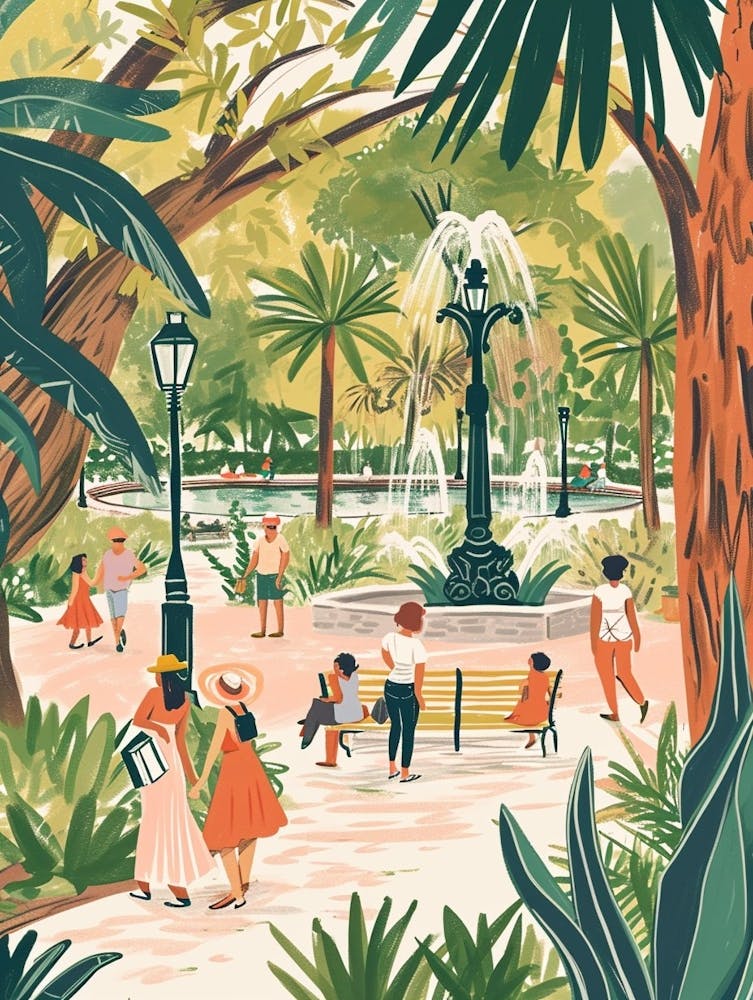 City Park Storybook Illustration 3