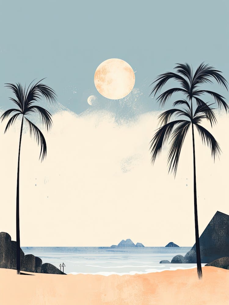 Watercolour Of Ipanema Beach   Rio De Janeiro Brazil 0
