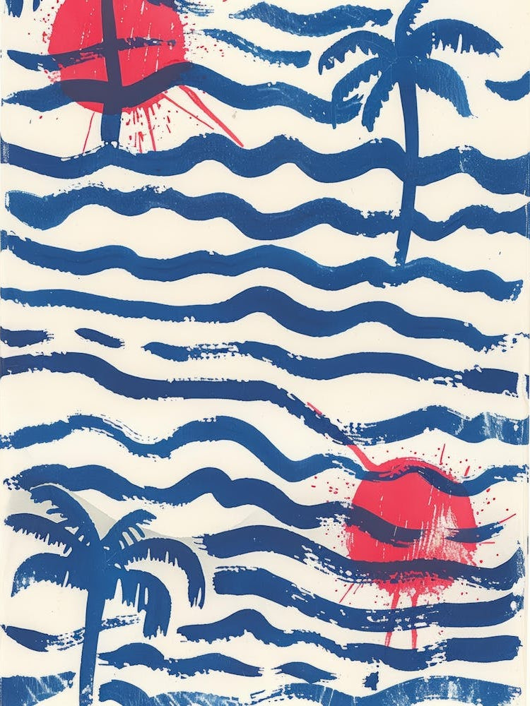 Palm Trees And Waves 2