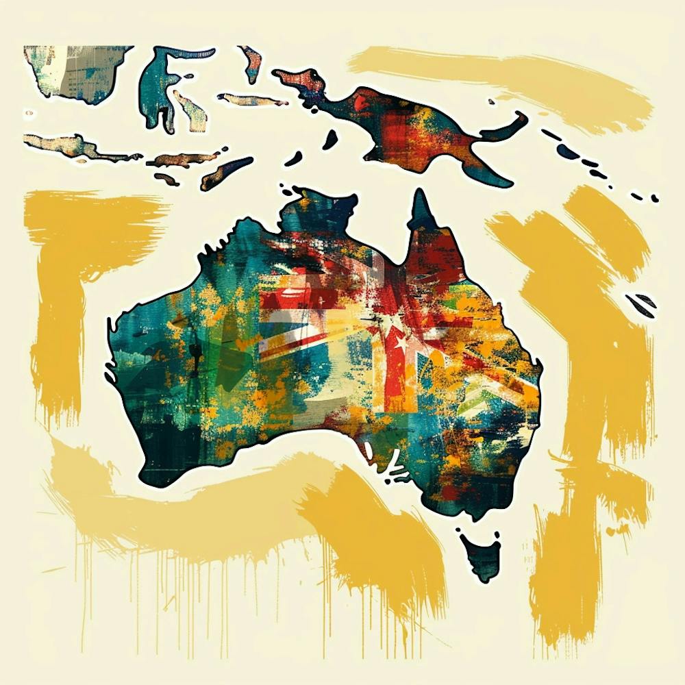 Australia Map Painting