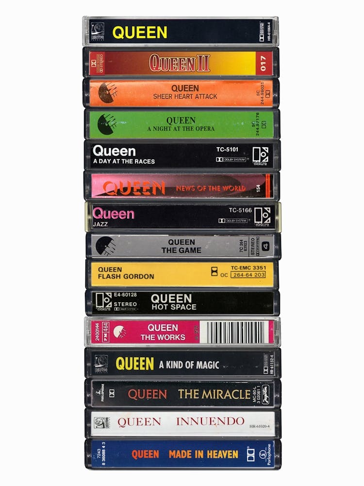 Queen - Music Poster - Albums on Cassette Print