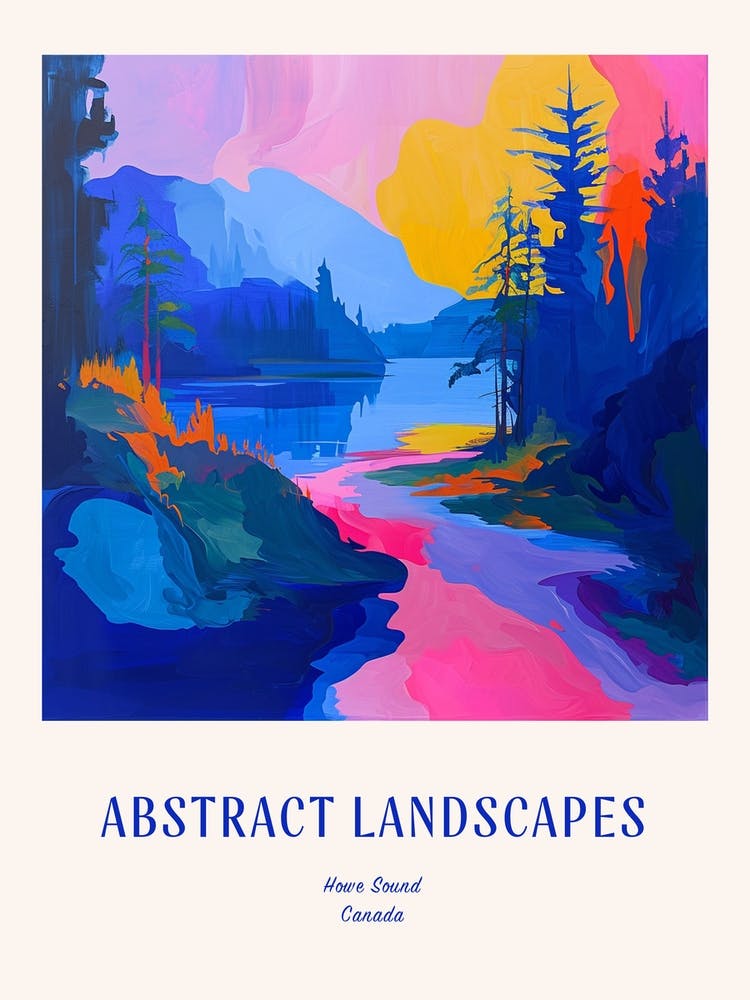 Colourful Abstract Vancouver Canada 1 Poster Blue