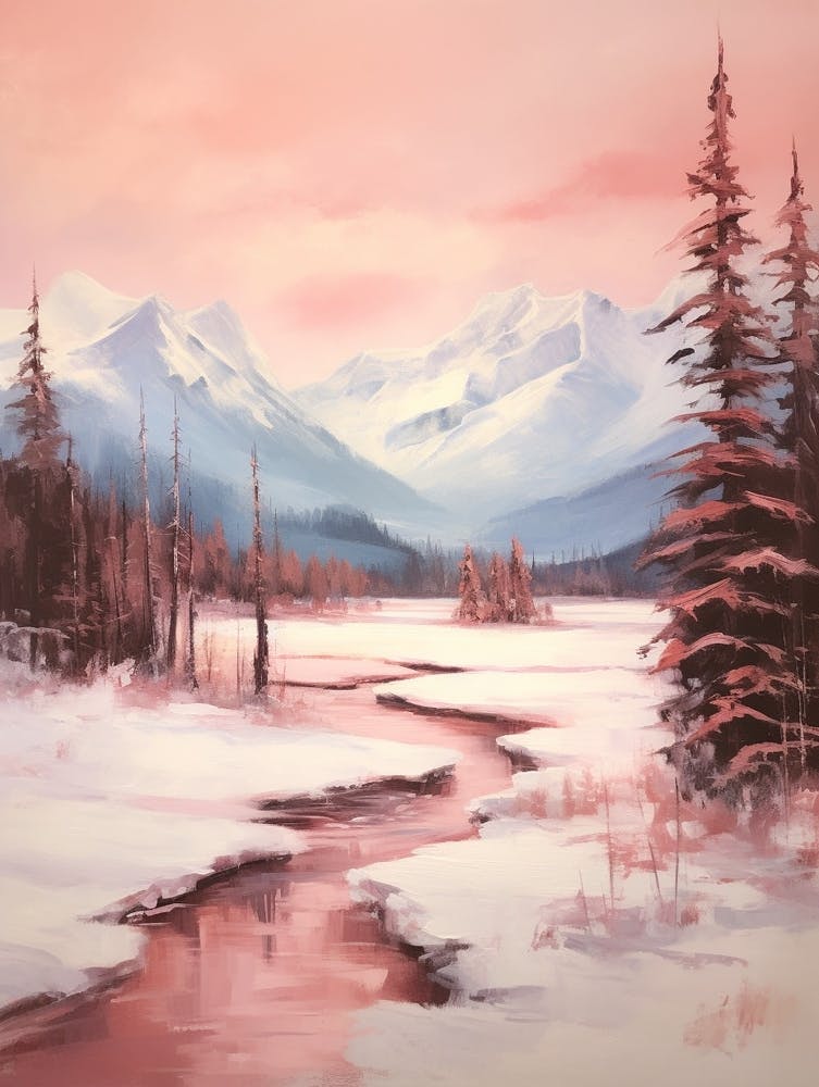 Dreamy Winter Painting Banff Canada 3