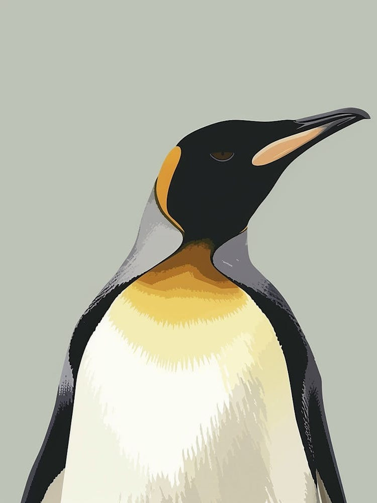 King Penguin Signy Island Minimalist Illustration 3