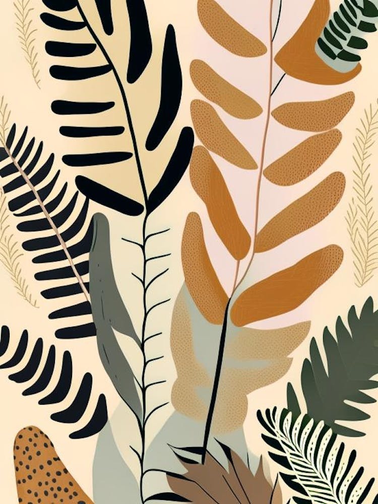 Cinnamon Fern Wildflower Modern Muted Colours 4
