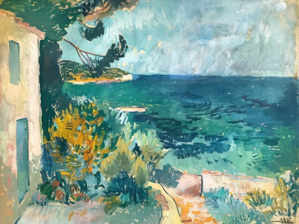 Harbor Heaven Painting Inspired By Paul Cezanne