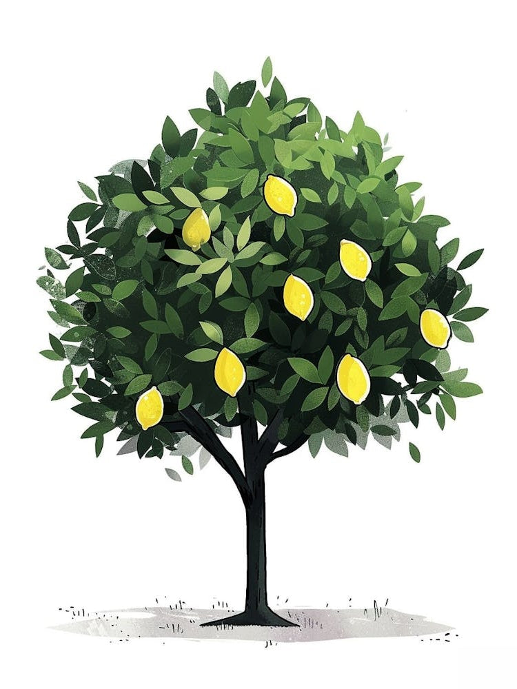 Lemon Tree Pixel Illustration 3