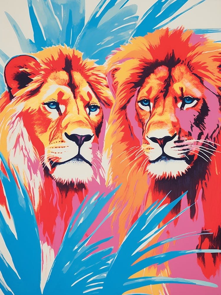 Lion Pop Art Colour Burst 1