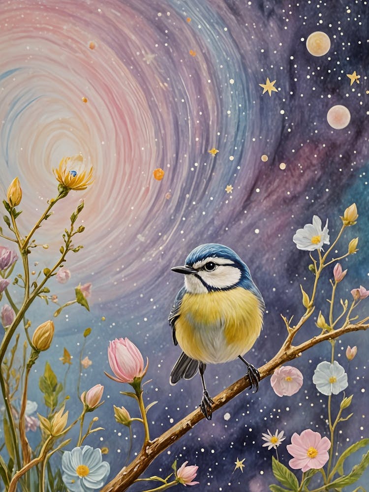 Little Bird In the Cosmic Rainbow Garden