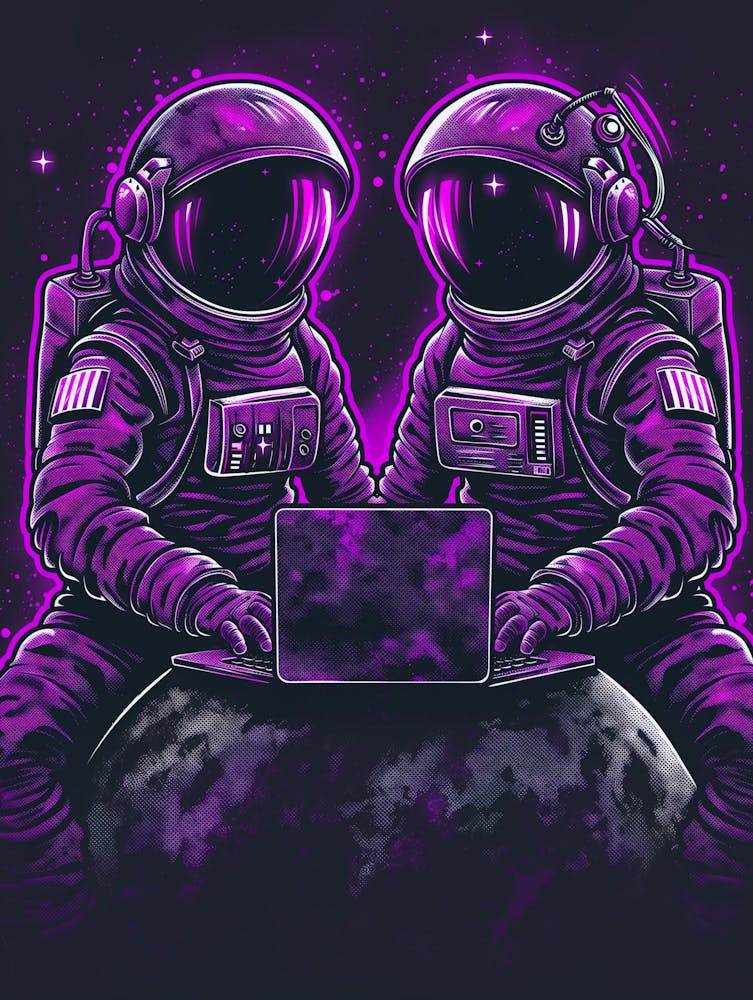 Two Astronauts In Space