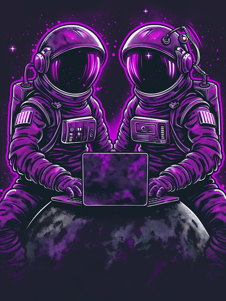 Two Astronauts In Space