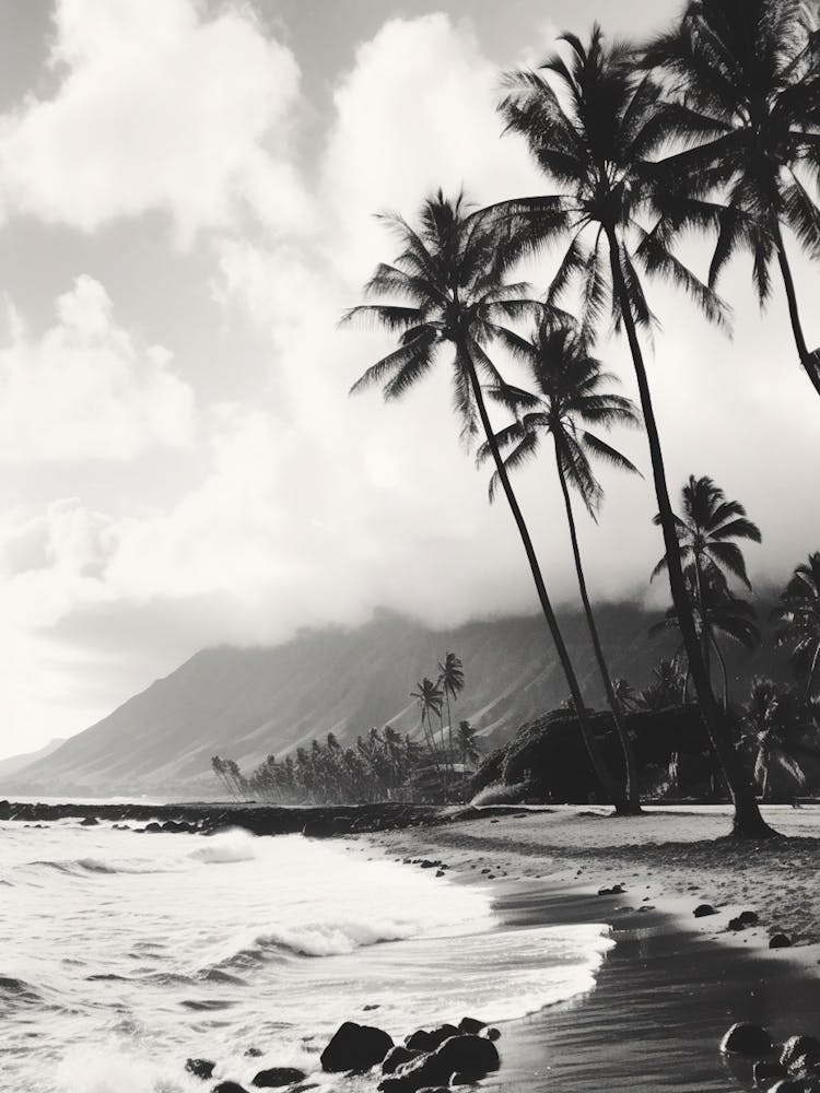 Hawaii, Black And White Analogue Photograph 4