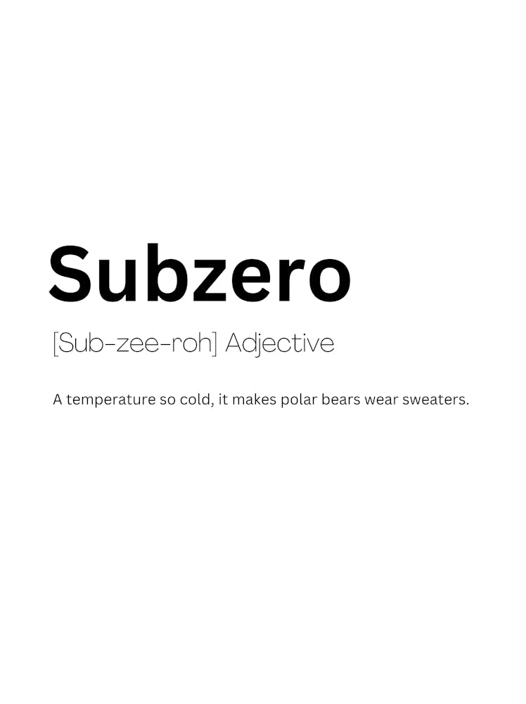 Subzero Definition Meaning