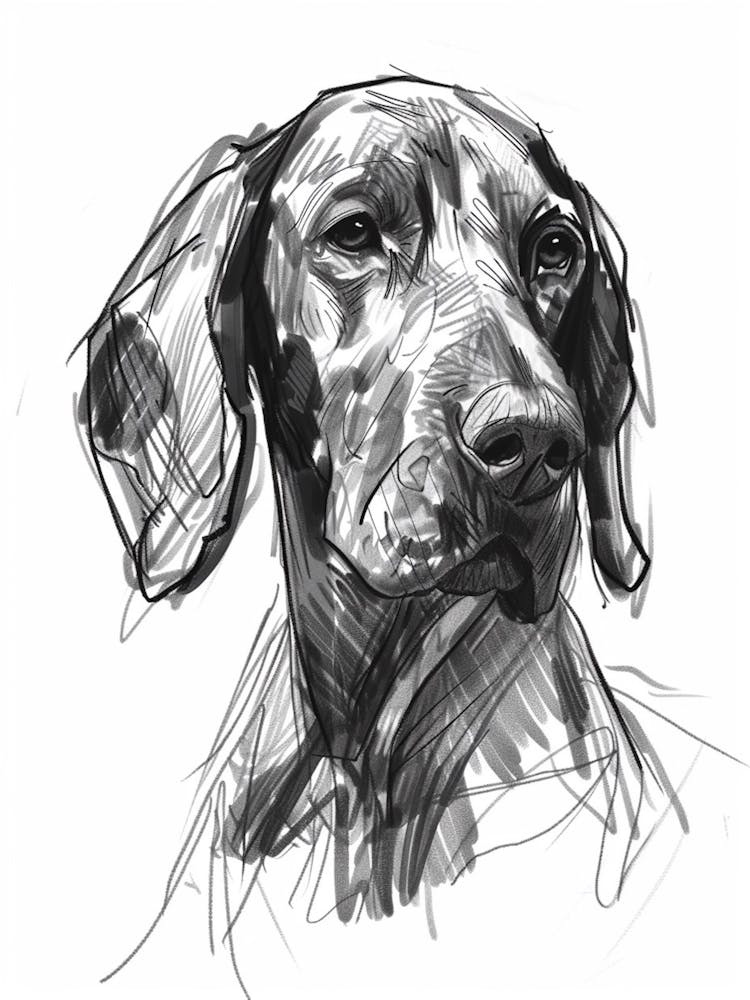 American English Hound Dog Charcoal Line 2