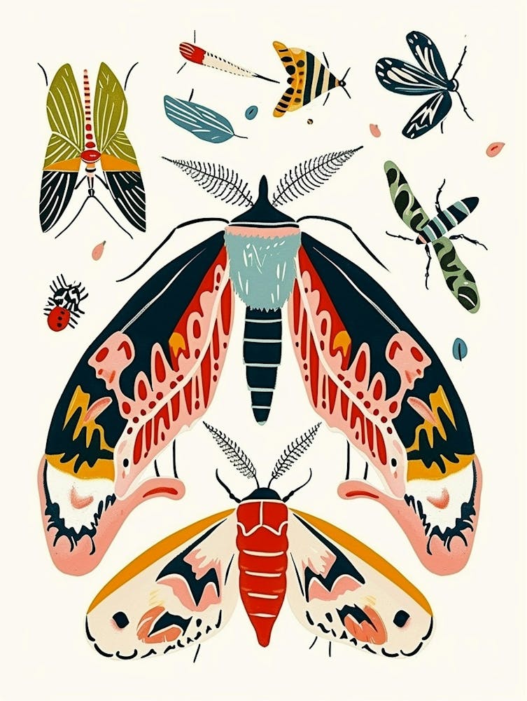 Colourful Insect Illustration Moth 16