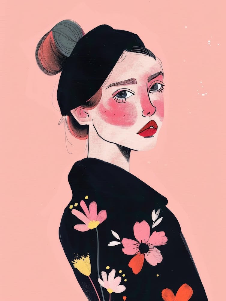 Girl With Flowers 9