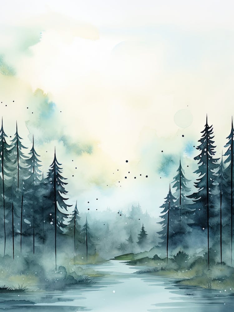 Watercolour Of Ngorongoro Forest   Tanzania 0