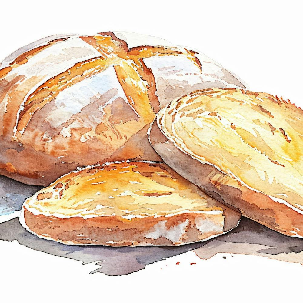 Editorial Art White Background Bread 1