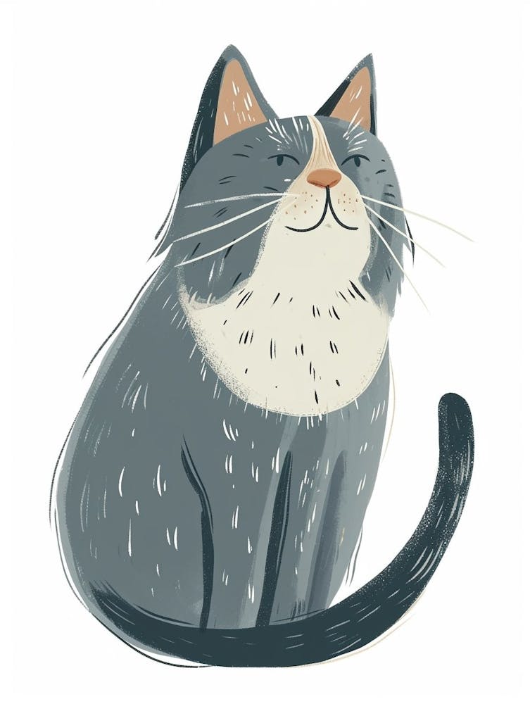 Chartreux Cat Clipart Illustration 5