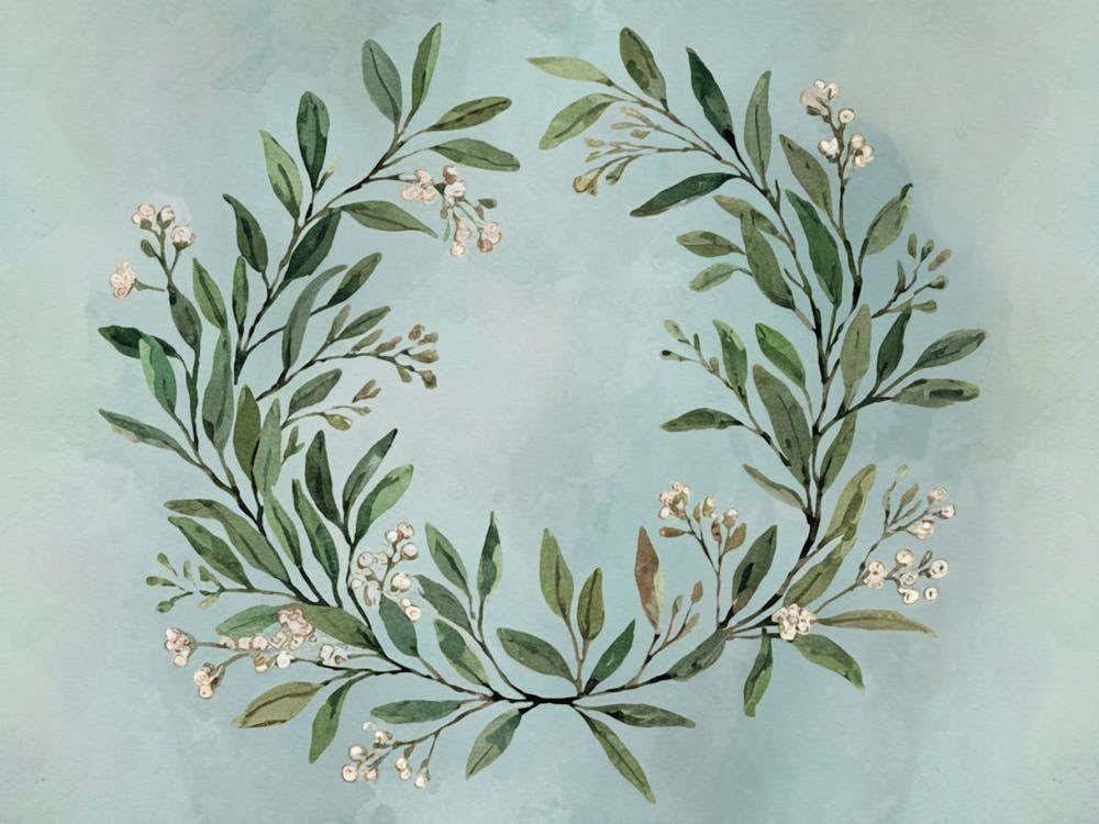 Graceful Greenery Wreath - Watercolor Botanical