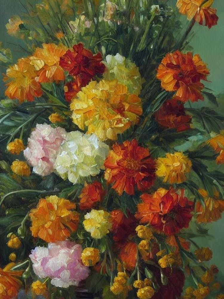 Marigold Painting 3 Flower