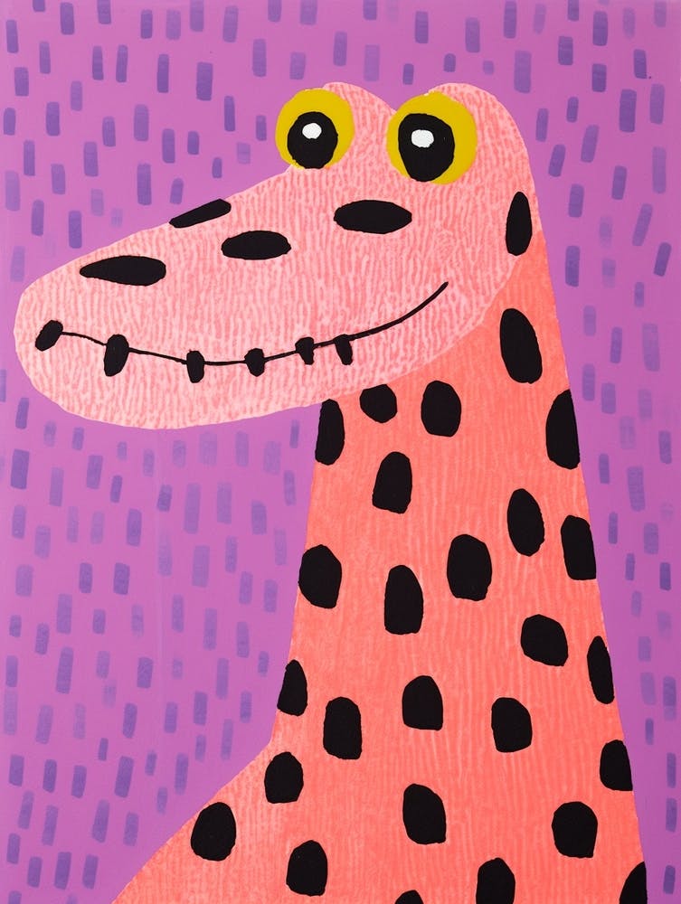 Pink Polka Dot Alligator 1
