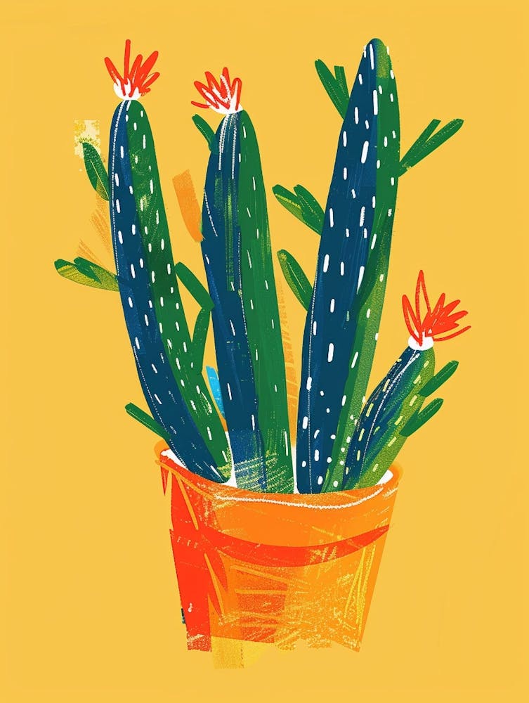 Christmas Cactus Plant Minimalist Illustration 10