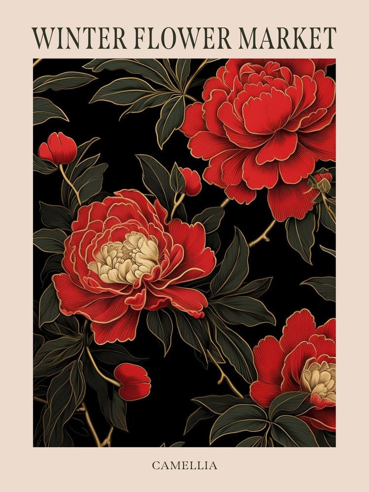 Camélia 4 Affiche du Marché aux Fleurs d'Hiver