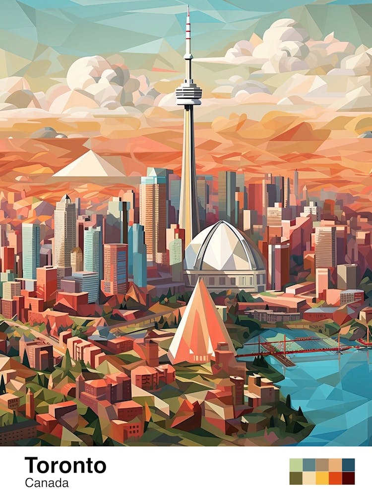 Toronto, Canada, Geometric Illustration 2 Poster