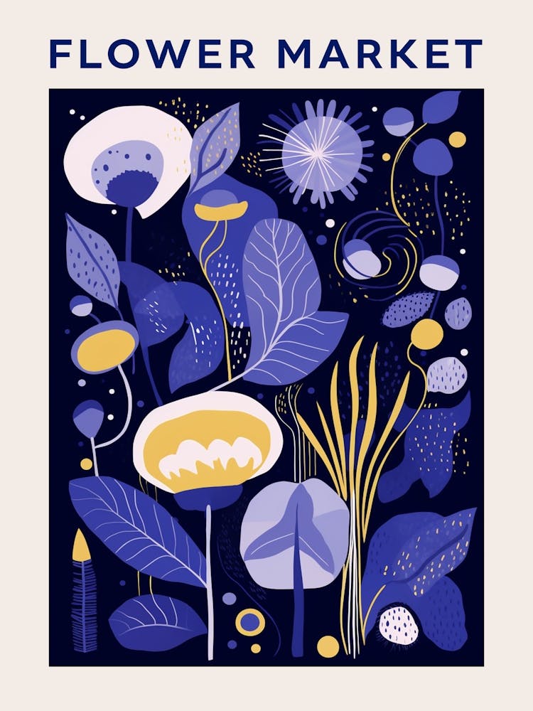 Blue Flower Market Poster 4