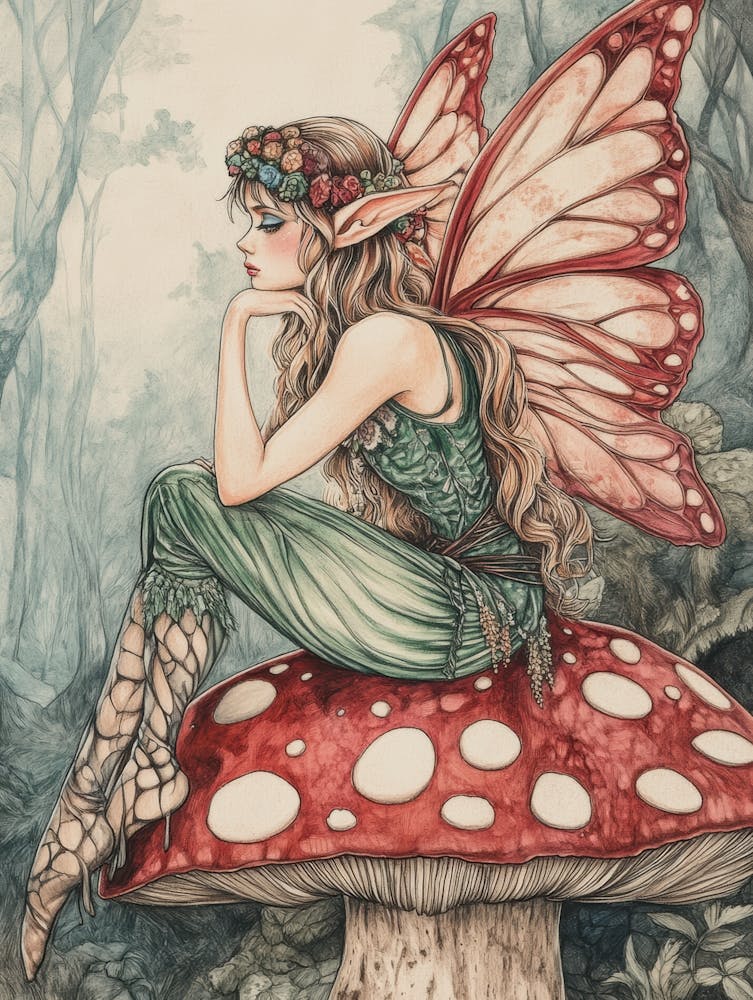 Fairy On A Mushroom 3