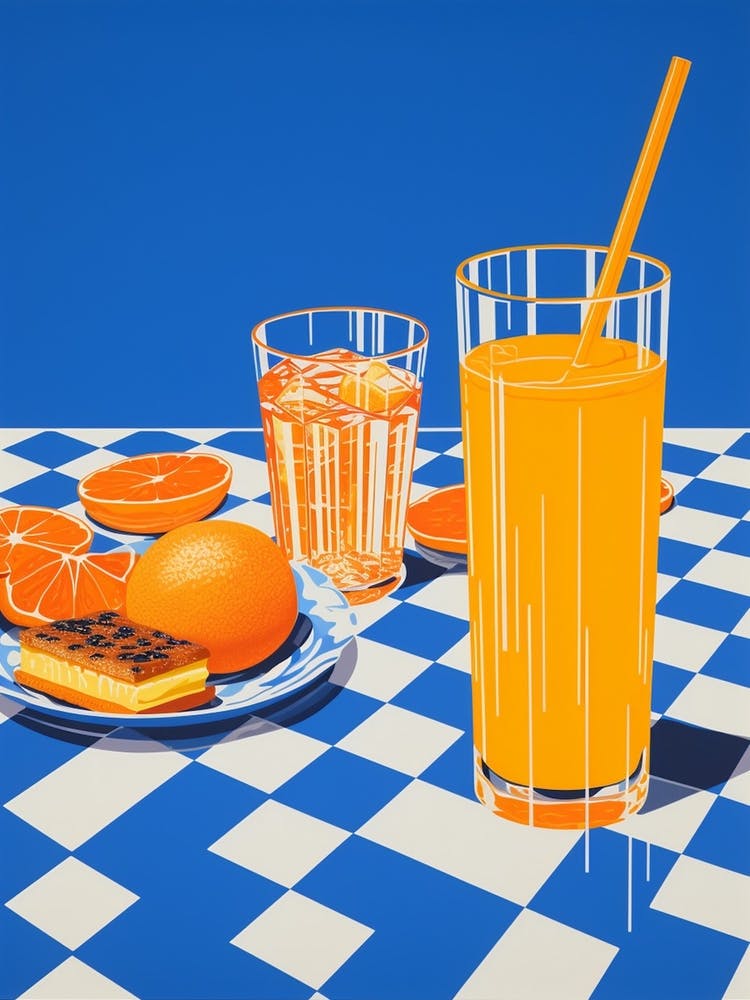 Orange Juice Checkerboard 1