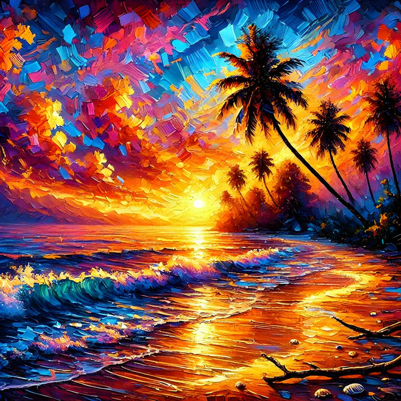 Golden Horizon Sunset Serenade By The Shore