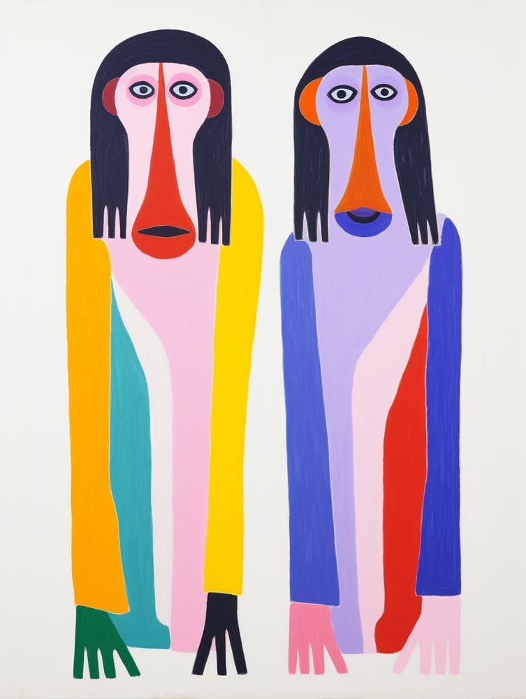 Colourful Kids Animal Art Baboon