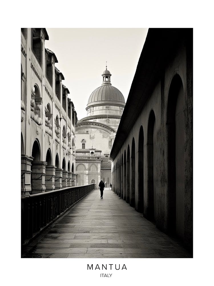 Poster Of Mantua, Italy, Black And White Analogue Photography 3