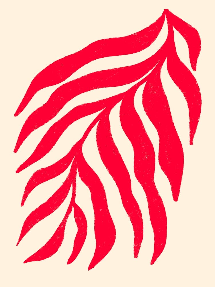 Red Silhouette Textured Branch 3