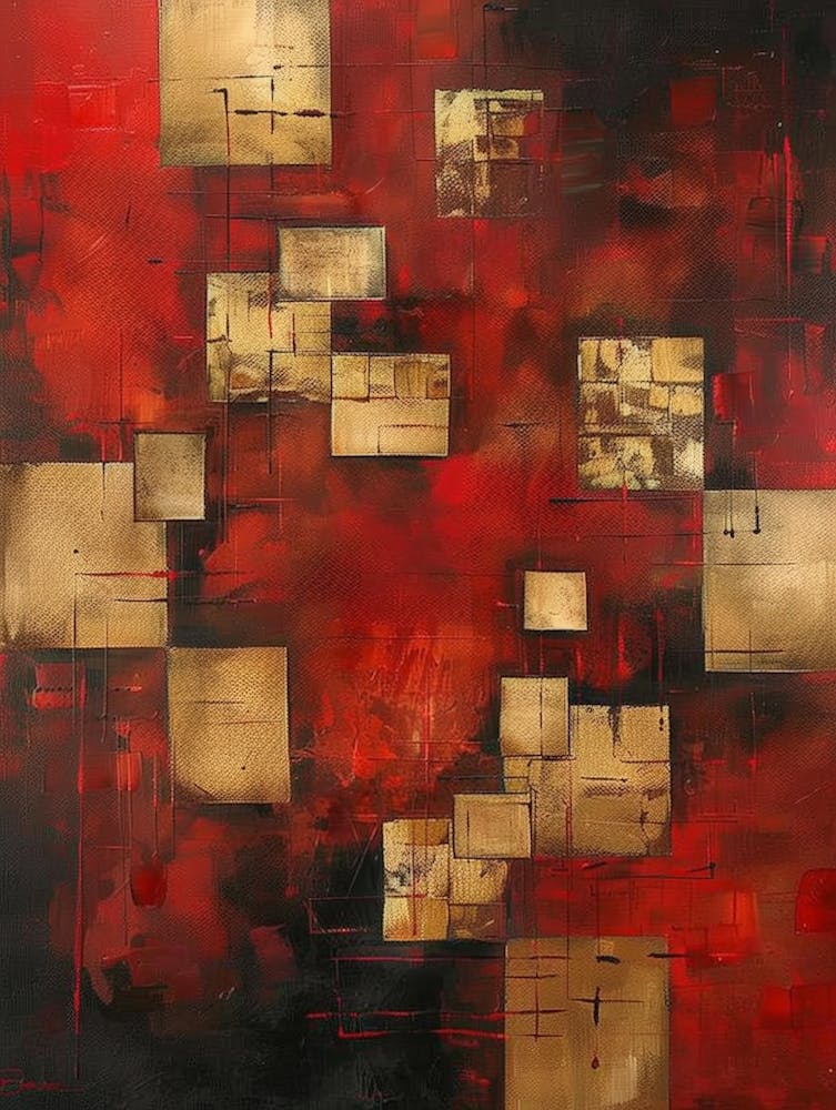 Abstract Red Painting