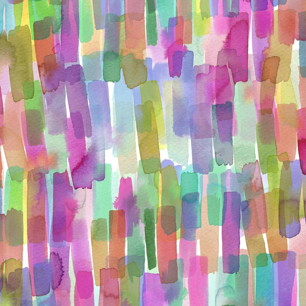 Colorful Watercolor Stripes Strokes Square