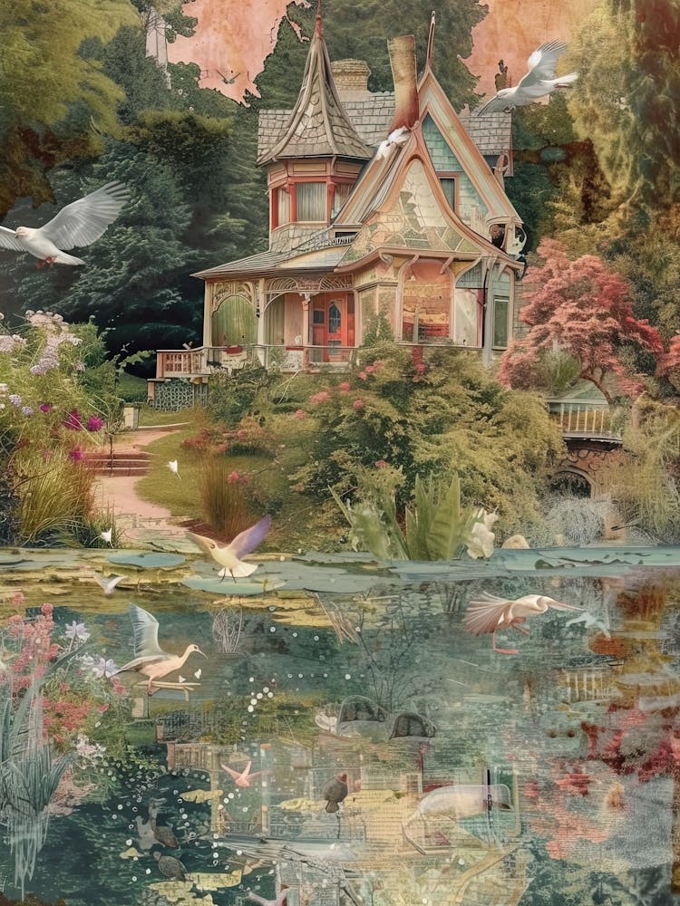 Fairytale Monet Pond Scrapbook Collage 6