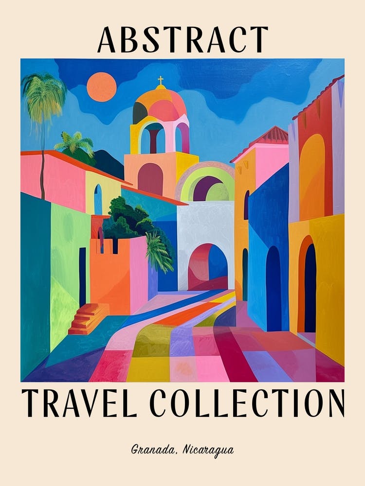 Abstract Travel Collection Poster Granada Nicaragua 3
