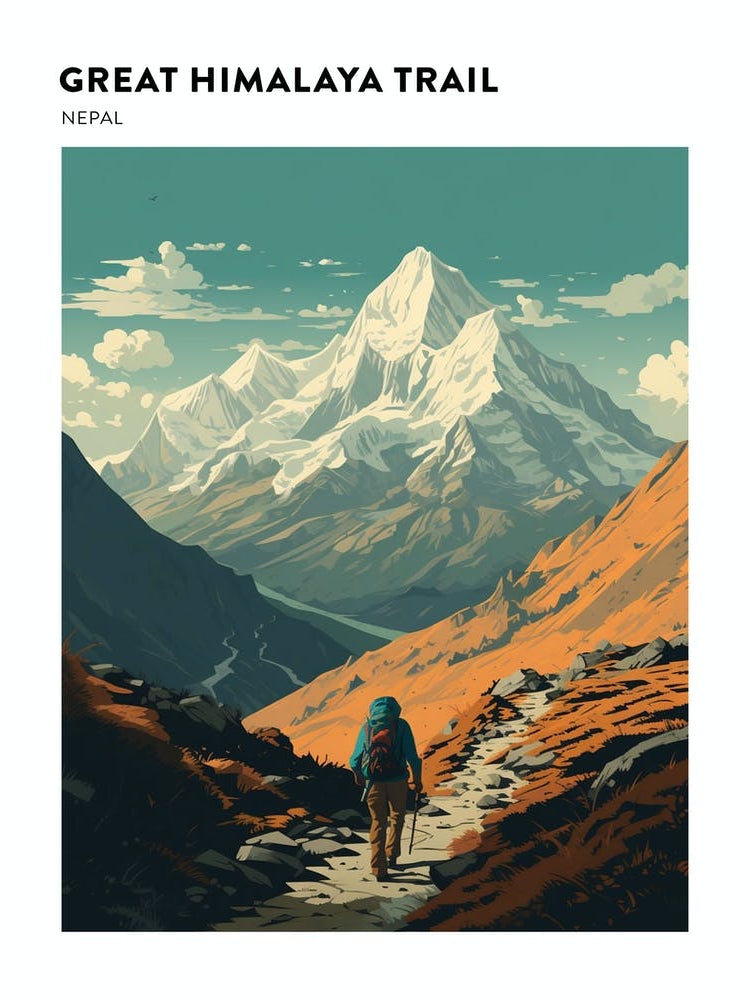 Great Himalaya Trail Nepal 2 Hiking Trail Landscape Poster