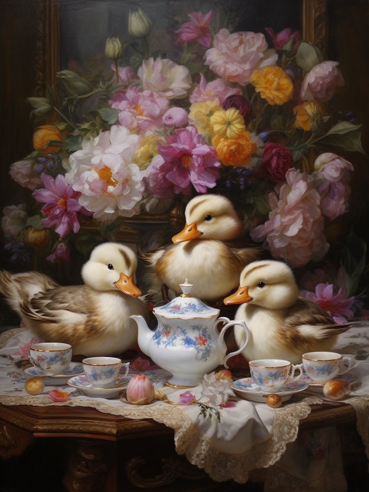 Ducklings At A Traditional Afternoon Tea 3