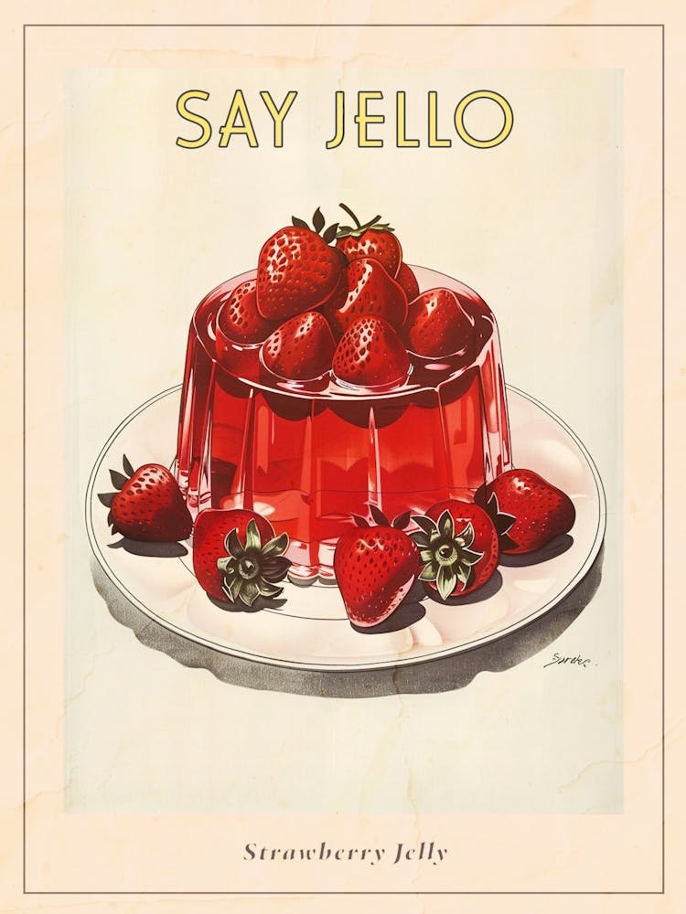 Strawberry Jelly Retro Cookbook Inspired 1 Poster
