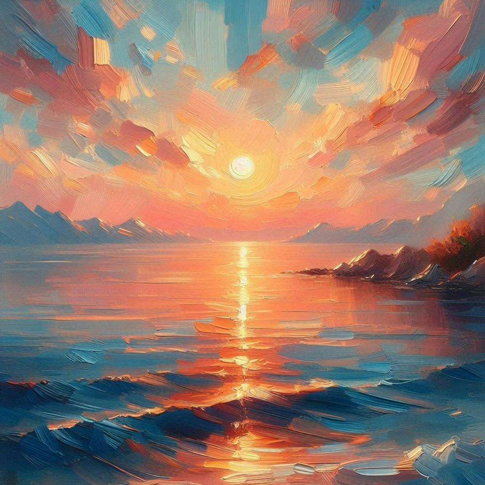 Sunset Over The Sea