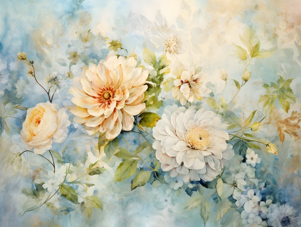 Vintage Pastel Flowers 9