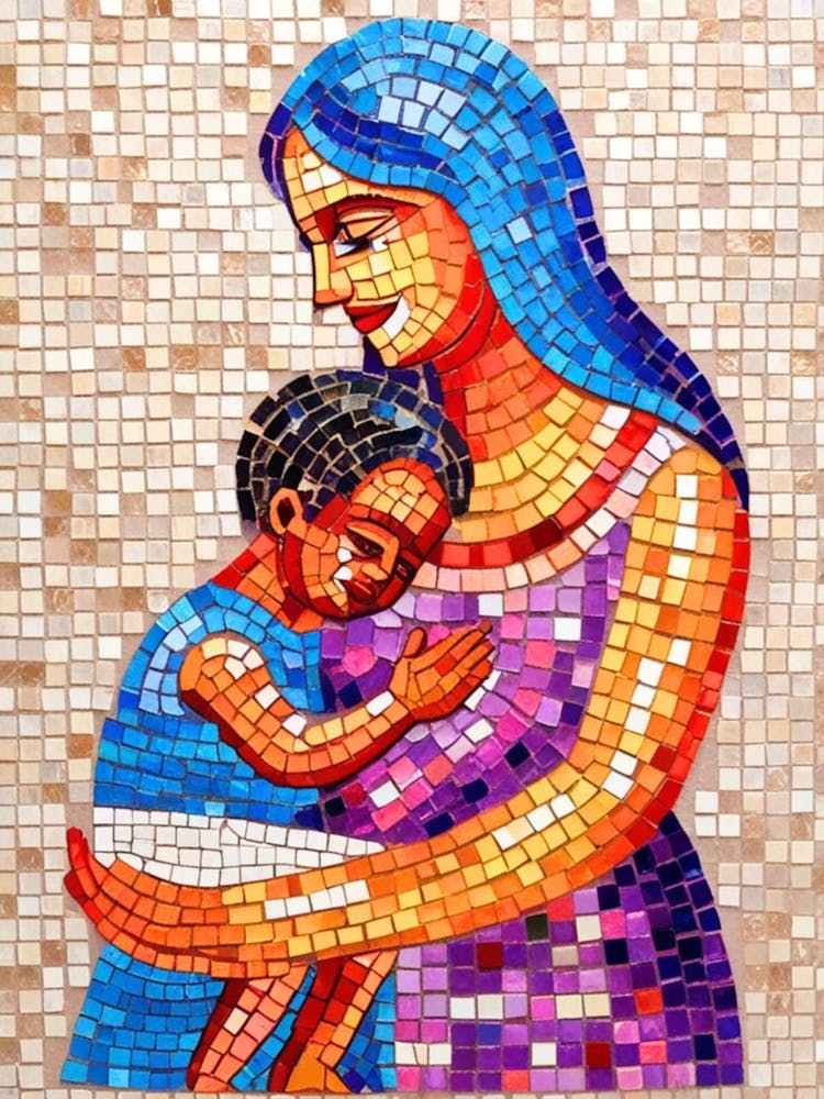 Mosaic Mother And Child 2