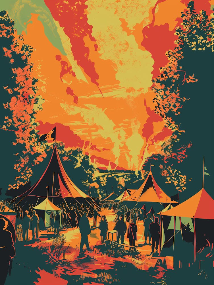 Festival Bei Sonnenuntergang