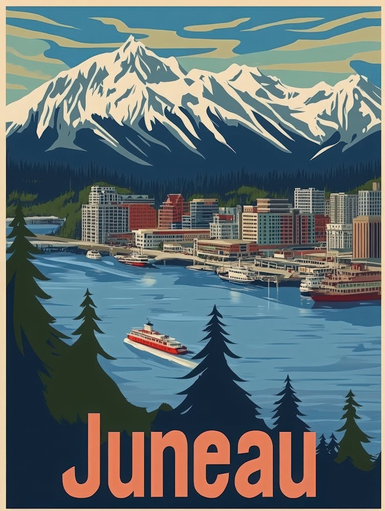 Aihrgdesign A Vintage Travel Poster Of Juneau Featuring The S 056d5b92 23cf 4b77 B0bf Bc53aaec4971 3