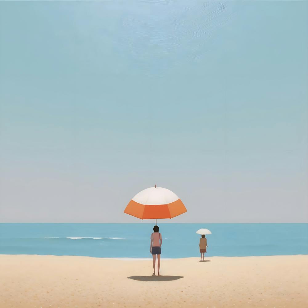 Vacation Umbrella Beach Bathroom Painting