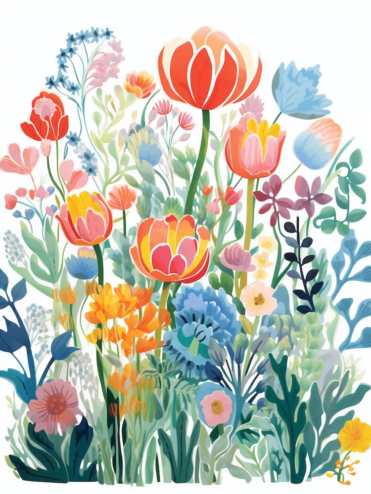 Monets Garden Usa Modern Illustration 4
